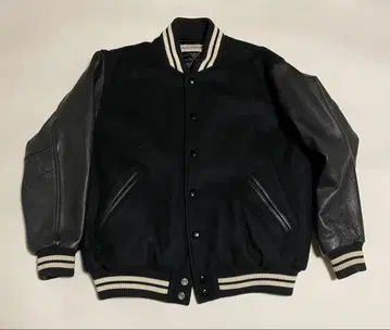 90s miki HOUSE(미키하우스) HOMME 소매 가죽 바시티 자켓