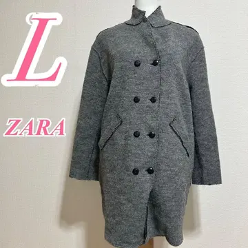 ZARA 자라 그레이 코트 캐주얼 니트 울 폴리에스테르 나일론