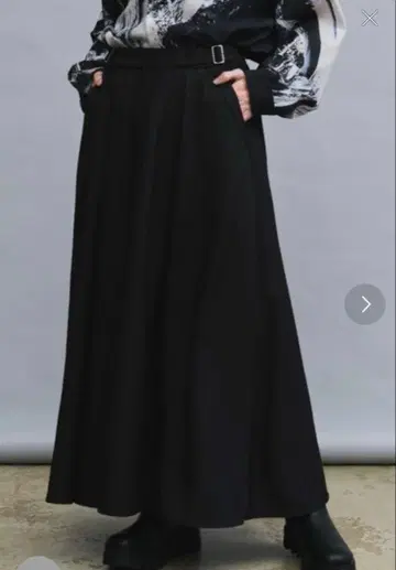 KUUUPY 드레이프 와이드 벨트 하카마 팬츠