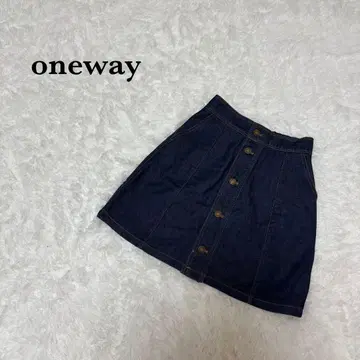 [원웨이] 데님 스커트 버튼 y2k 성인 미니 스커트 인디고 슬림