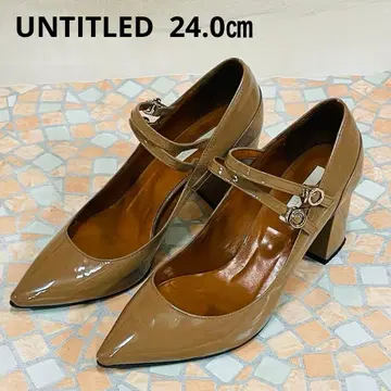 UNTITLED 에나멜 펌프스 더블 앵클 스트랩 24.0cm