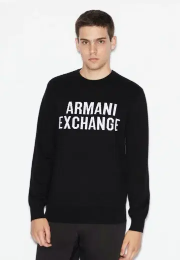 Armani Exchange 블랙 니트 스웨터