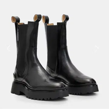 대폭 할인 중! ALLSAINTS 블랙 가죽 사이드 고어 부츠 여성용