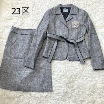 23구 포멀 슈트 자켓 스커트 실크 혼방 벨트 빅 사이즈