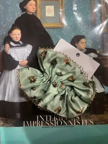 미사용 새상품) 스크런치 올 패턴 민트 그린 오르세 미술관 소장 인상파전