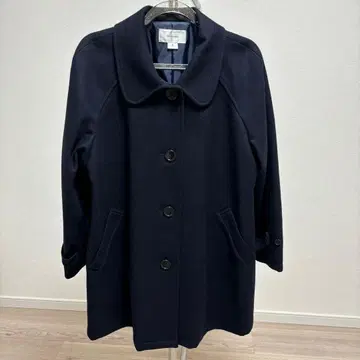 네이비 롱 코트 M 사이즈 버튼 포함