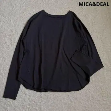 [ 새상품급 ] MICA&DEAL 크루넥 라운드 헴 티셔츠 차콜 긴팔