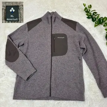 새상품급 mont-bell 미텔레기 집업 스웨터 XL 모 100%