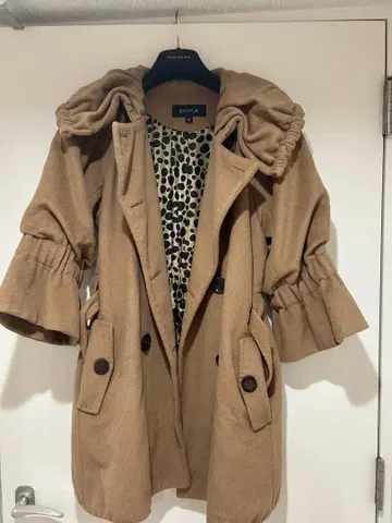 새상품급 EPOKA 빅 컬러 베이지 울 코트 카멜