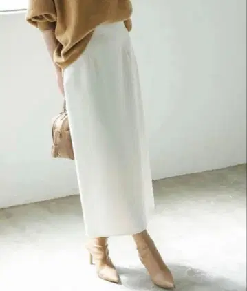 noble 저지라이크 컬러 타이트 스커트 화이트 38