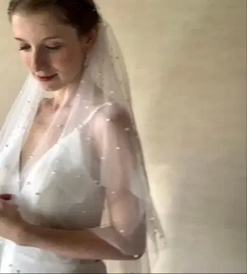 펄 장식 웨딩 베일 1.5m 브라이덜