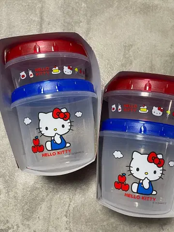 Hello Kitty 지퍼락 용기 2개 세트 산리오