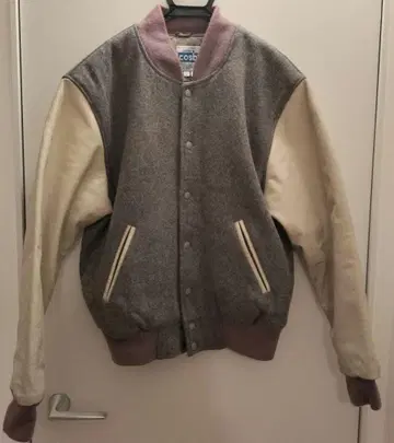 새상품급! 레어한 무지 Cosby 바시티 자켓 그레이 아이보리