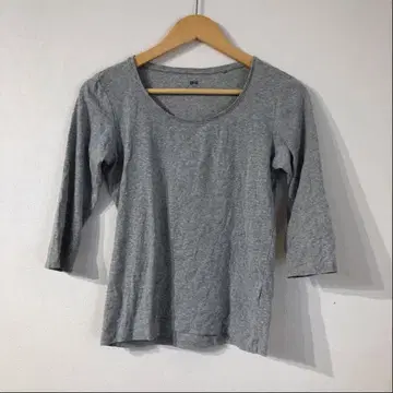 00s 빈티지 칠부 그레이 T셔츠 y2k