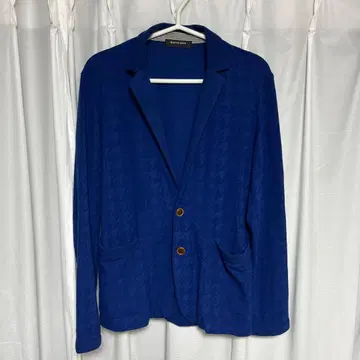 BOYCOTT 파랑 하운드투스 체크 패턴 테일러드 자켓