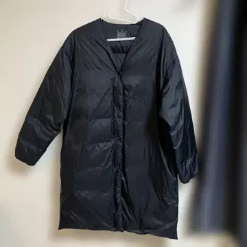 무인양품 경량 포켓터블 다운 코트 여성 M-L 블랙