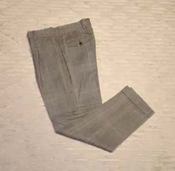 PT TORINO 글렌체크 울코튼 1 플리츠 슬랙스 46