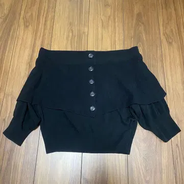 [ rienda ] 오프숄더 블랙 니트