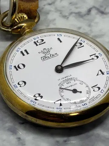 WATEX 와테 수동 와인딩 회중시계 스몰 세컨드 국화 봉황 골드