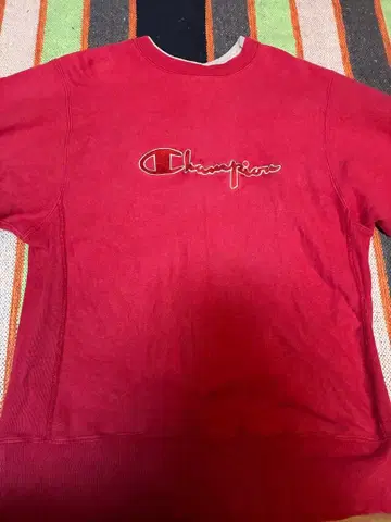 Champion 리버스 위브 레드 90s USA제 자수 택 L 사이즈