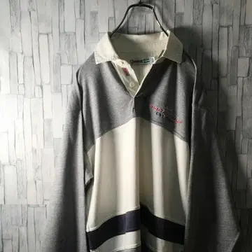 산타월드 긴팔 피케 셔츠 백 프린트 자수 로고 남성용 M