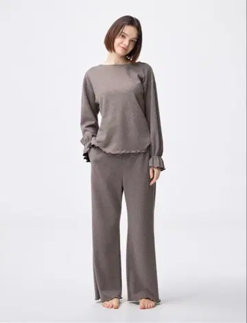 GU 브러쉬드 리브 이지 팬츠 묶음 판매 다크 브라운 핑크 XXL