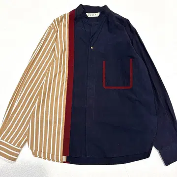 [남성용 M 상당] 크루니 CULLNI 스트라이프 콤비 밴드 카라