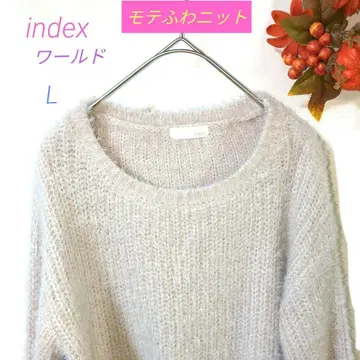 index / 월드 니트 L 스웨터 라이트 핑크 긴팔 모테후와