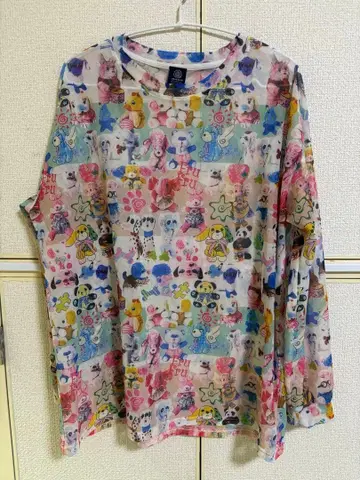 컬러풀 캐릭터 긴팔 메쉬 셔츠 (미착용)