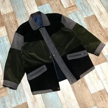 CARPINI 이소재 절개 자켓 L 코듀로이 스웨이드 vintage