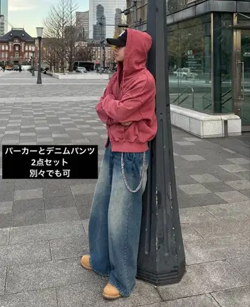 [ ADAMASTE ] 더블 지퍼 후디 빈티지 라이크 오버다이 데님