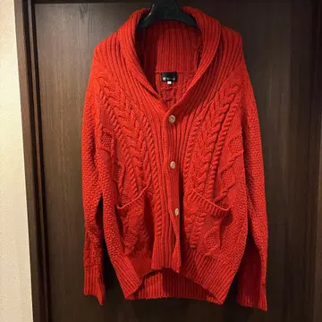 TK MIXPICE 케이블 짜임 가디건 L 오렌지