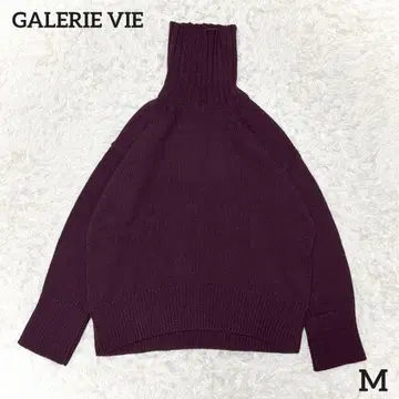 레어 컬러 사이즈 M 갤러리 바이 파인 울 하이넥 니트 보르도