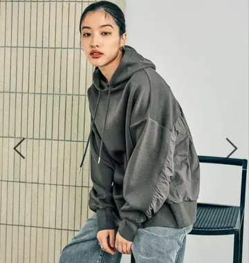 [ 새상품급 ] 렙심  개더 후드티 차콜 그레이