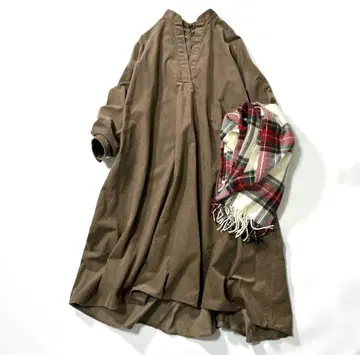 저널 스탠다드 레이스업 원피스 스키퍼 카라 코듀로이