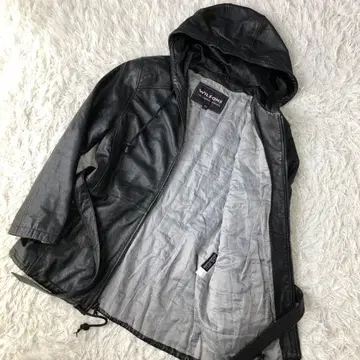 [ 레어 ] WIKSONS 가죽 후드티 천연 가죽 L 사이즈 가죽 자켓