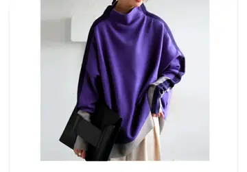 새상품 안티카! 배색 니트 신색 퍼플