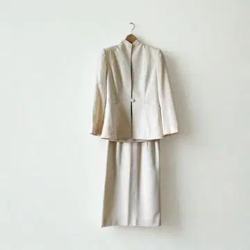 쇼와 레트로 바블 수트 3종 세트 셋업 아이보리 네이비