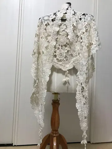 미사용 핑크하우스 레이스 스톨