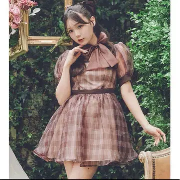 Me roir 미로와르 체크 오간자 원피스 후루사와 리사 생일 축하제