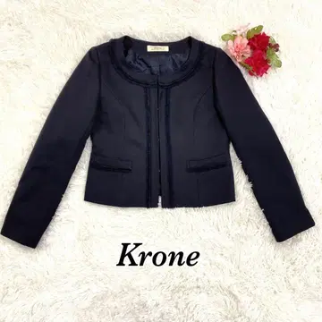 새상품급 Krone 노카라 자켓 9AR 네이비 입학 졸업 인기