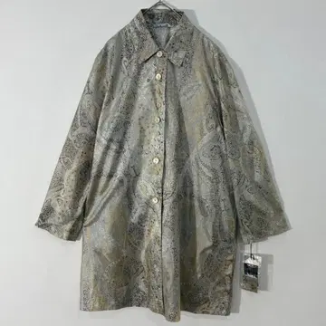 [ 빈티지 ] 광택 페이즐리 무늬 롱 자켓 얇은 원단
