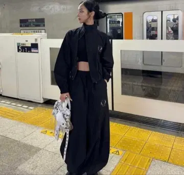 melt the lady gothic wide pants black