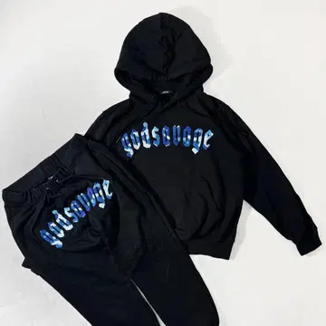 새상품급 godsavage 셋업 블랙 블루 S