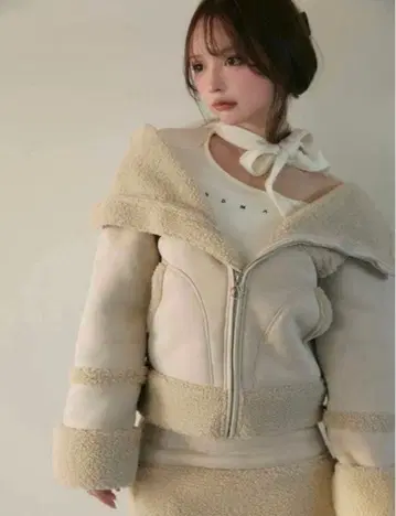 andmary Gigi mouton jacket ivory