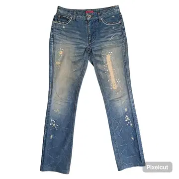 y2k 헤이세이 갸루 데미지 데님