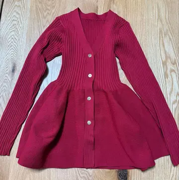 고베 레터스 V넥 플럼 가디건