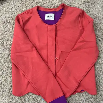 ISSA 오렌지 긴팔 가디건 S