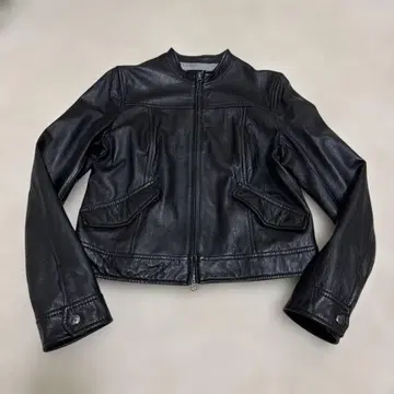 23구 램 가죽 싱글 라이더 자켓 40 블랙 양가죽 더블 지퍼