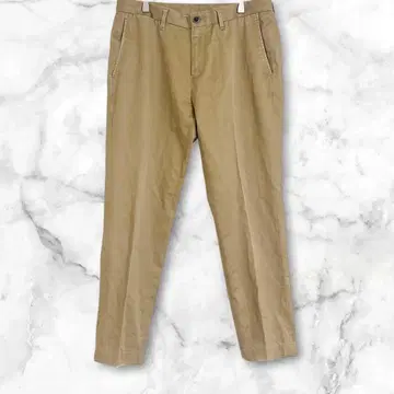 다케오 키쿠치 베이지 코튼 혼방 치노 팬츠 심플 무지 L 오피스